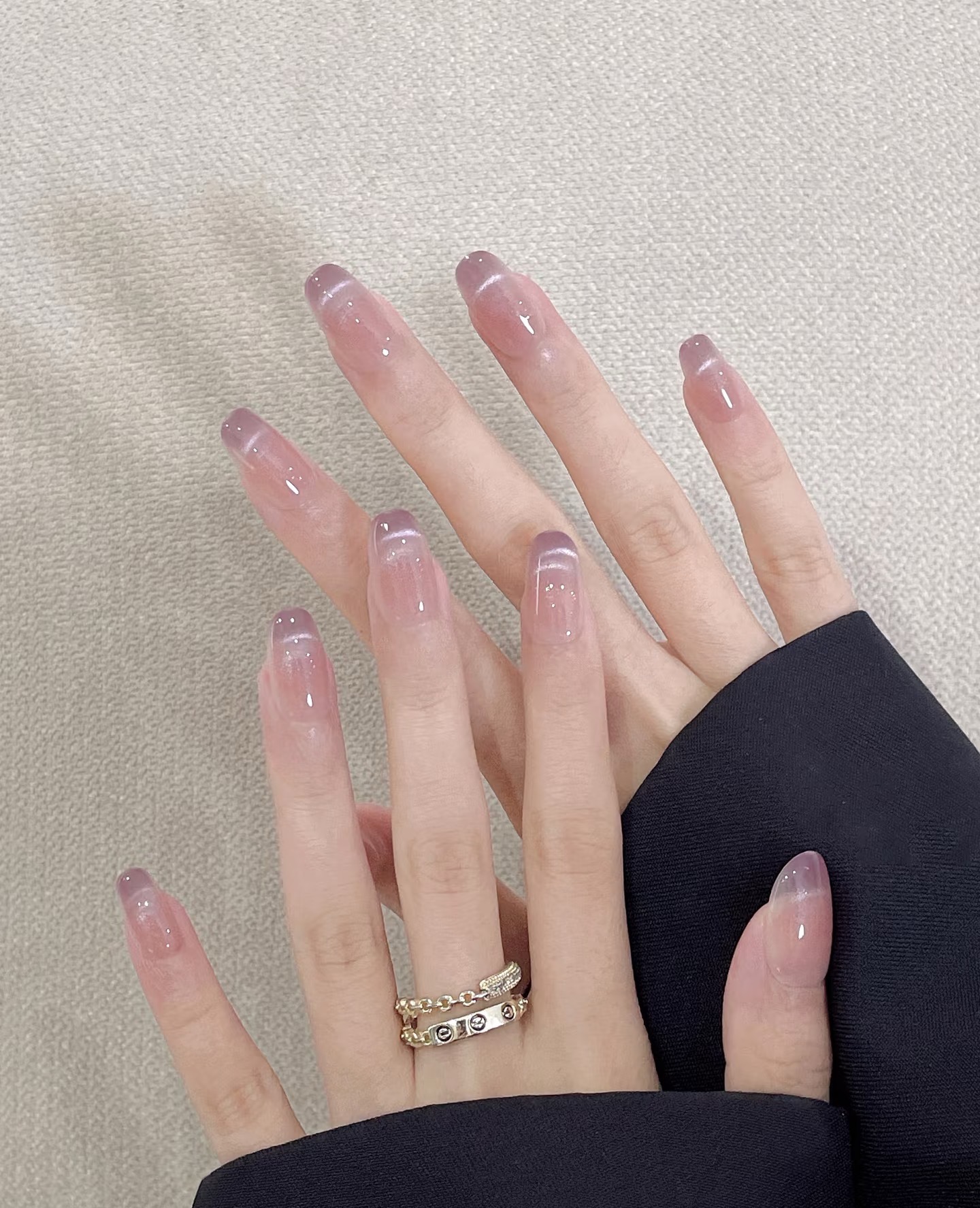 Ricostruzione unghie in gel effetto naturale
